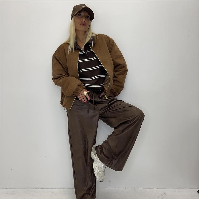 pantalone effetto pelle vintage